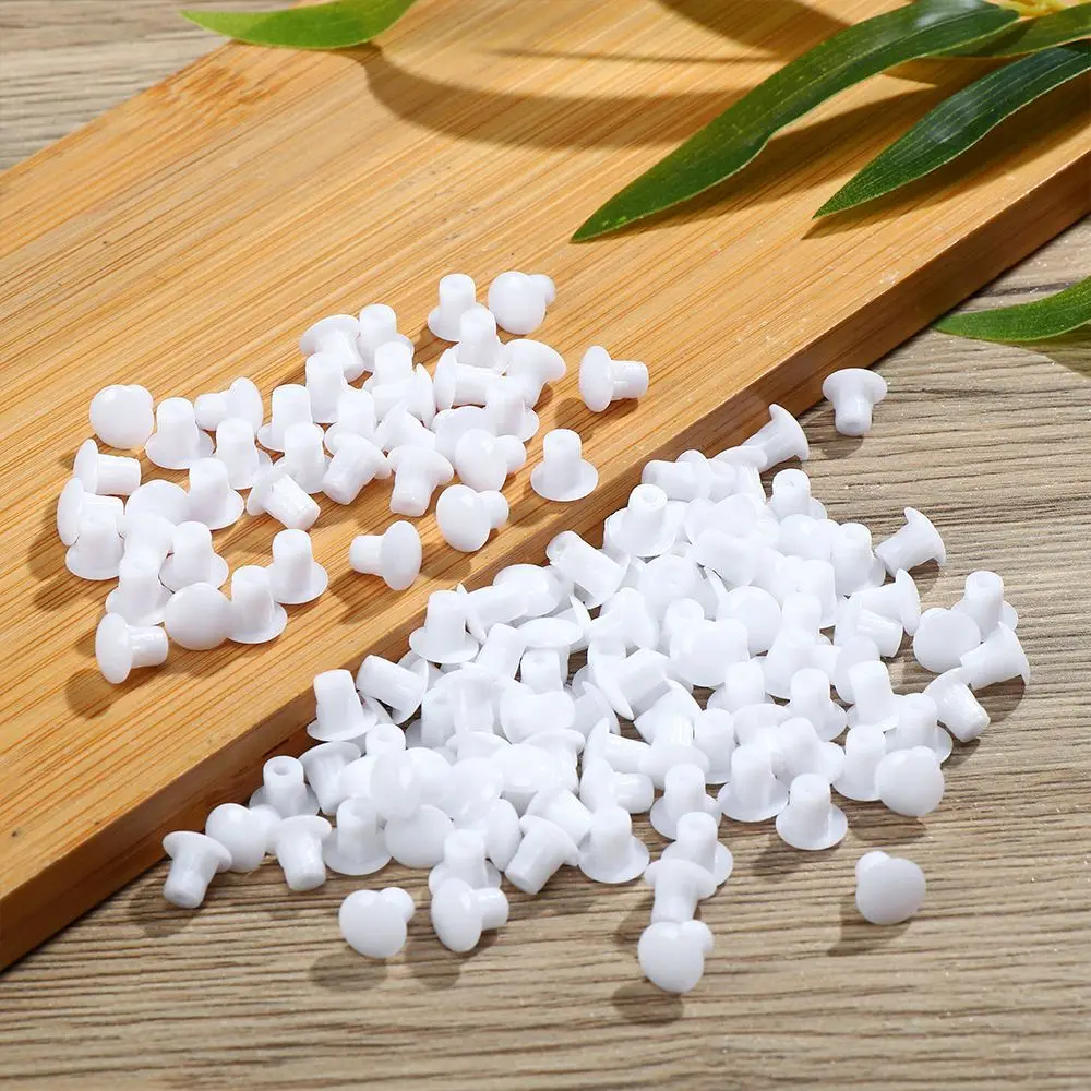 100 tapas decorativas de plástico para orificios de muebles, de 5 mm de diámetro, tapones antipolvo para orificios de taladro de gabinetes, accesorios de ferretería