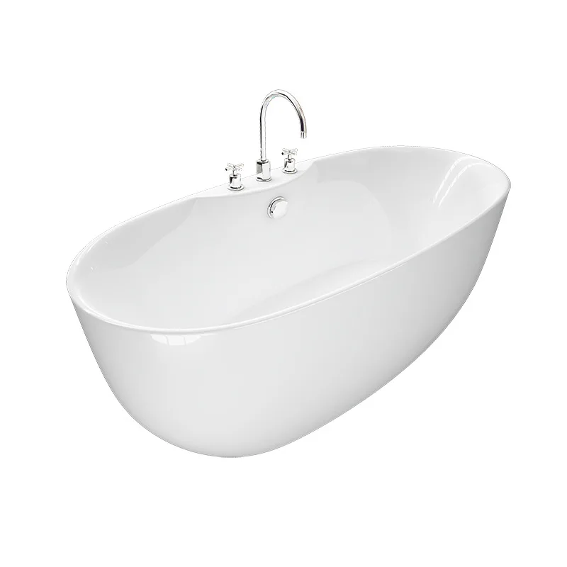 Foshan factory direct supply Oval Home Hotel Spa Independent Adult Double Acrylic Bathtub 1.7m