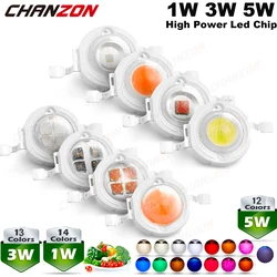 1W 3W 5W High Power Smd Led Chip 1 3 5 Watt Warm Natural Cool White Uv Orange Red Blue Green Cob Light Emitter Diode Bulbs Bead