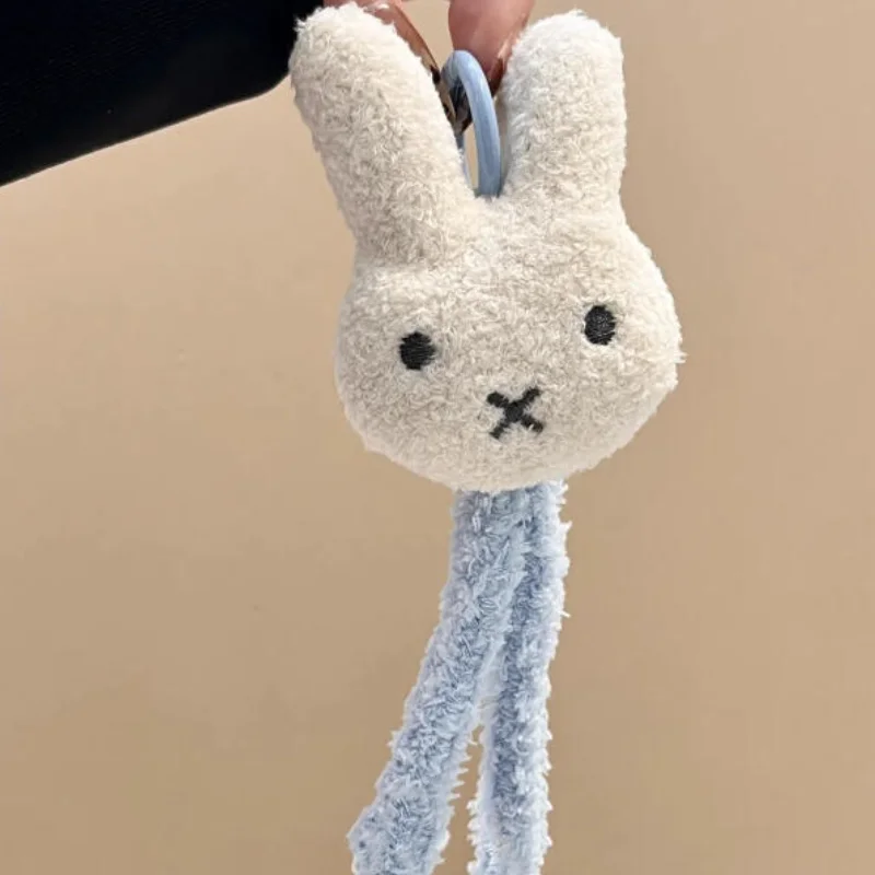 Cute Miffy Plush Keychain Multifunctional Sweet Woven Japanese Mobile Phone Decoration Anime Merchandise Friend's Birthday Gift