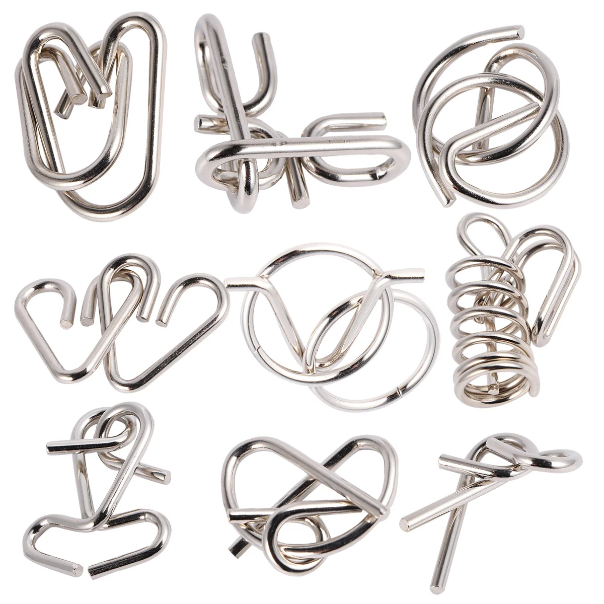 18pcs Nine Linked Rings Puzzle Chinese Metal Brain Teaser Set For Kids Adults Iq Game Ring Puzzle Set 2 Styles Green Blue