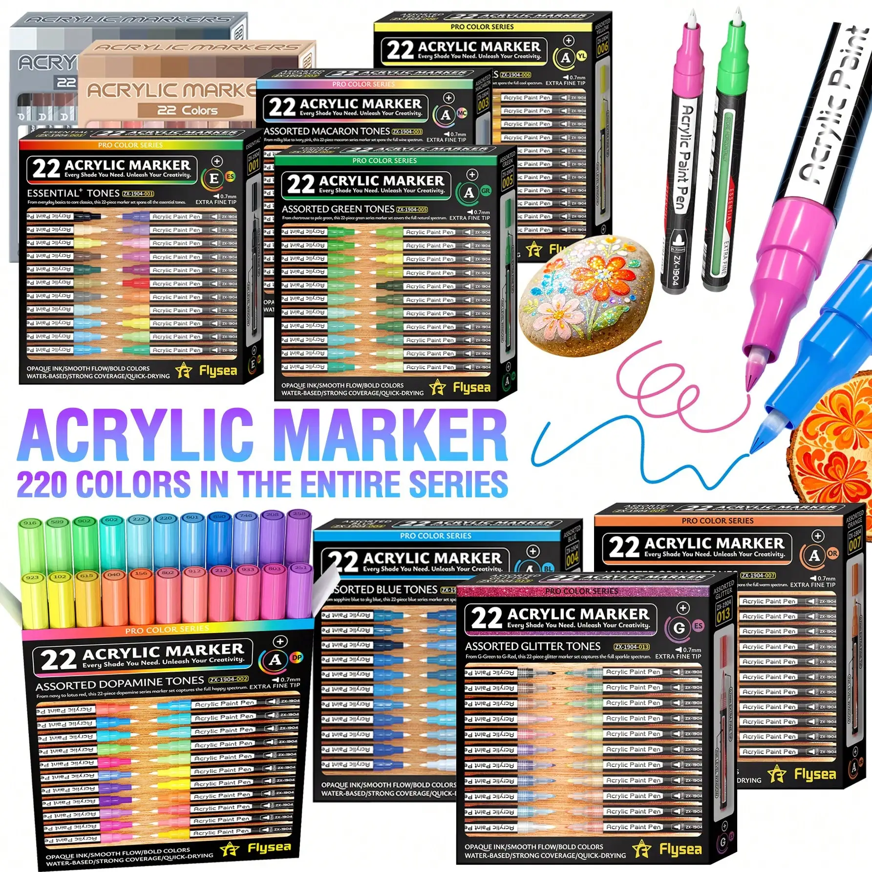 Copic Marker Classic - 플라이씨 브랜드 신제품 352가지 색상, 22개/박스,