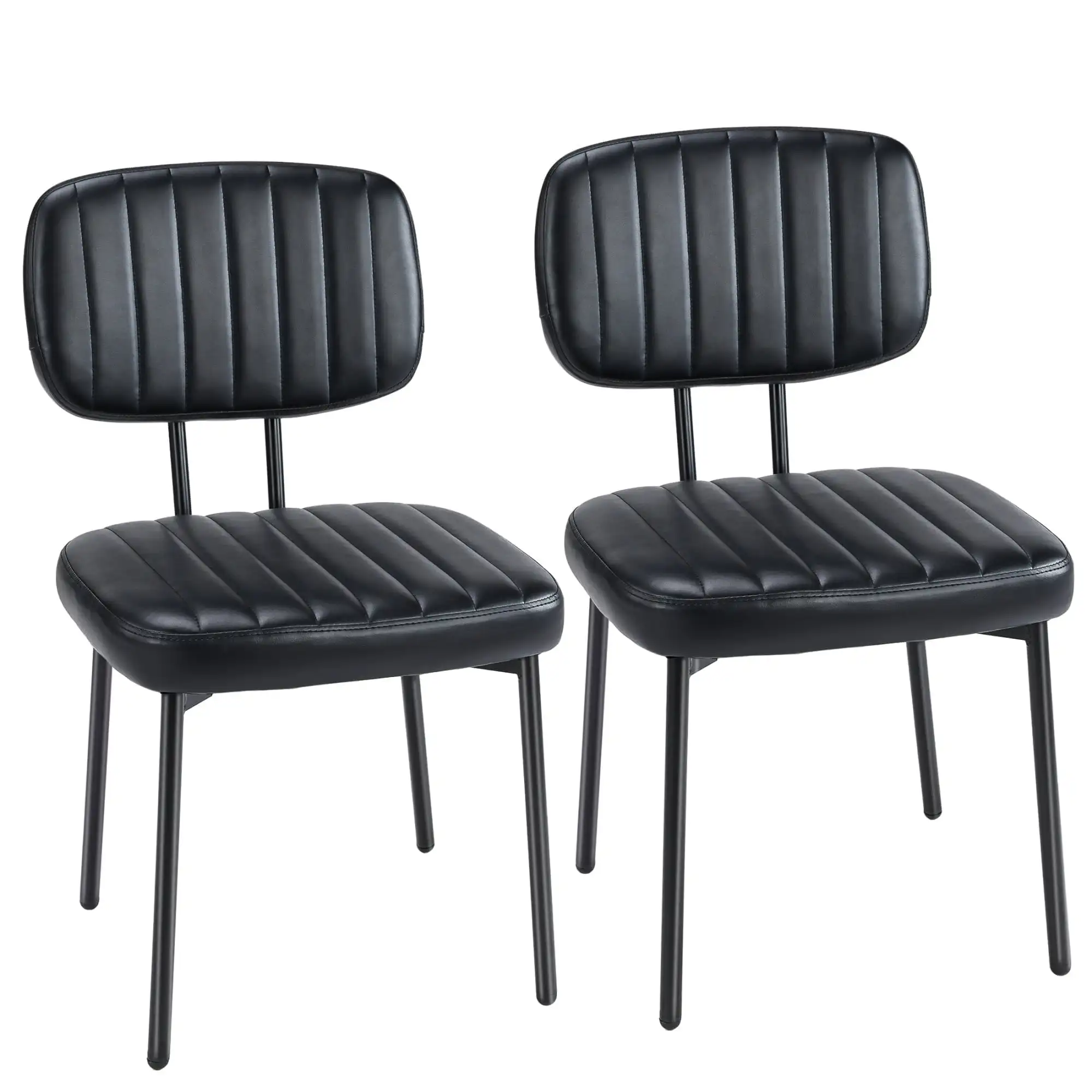

Dining Chairs Set of 2, Mid Century Modern Kitchen Chairs with Faux Leather for Kitchen, Living Room,