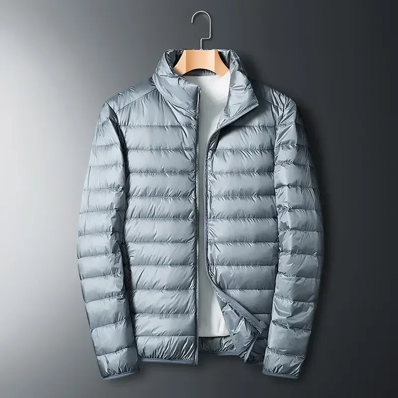 Men Waterproof Casual Portable Outdoor Lightweight Padded Male Coats Jacket Autumn Winter Ultra Light White Duck Down Jacket REF