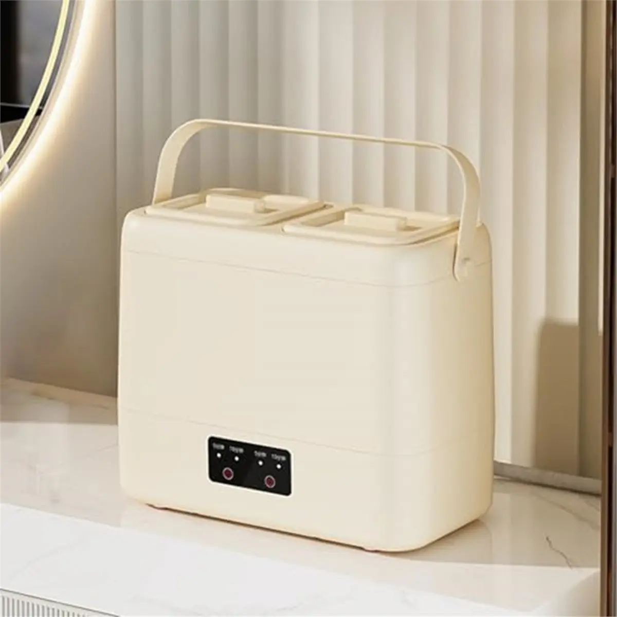 [HIHI] Portable Washing Machine, 3L Twin Chamber Washing Cup, Mini Washing Machine for Underwear, for Small Households US Plug