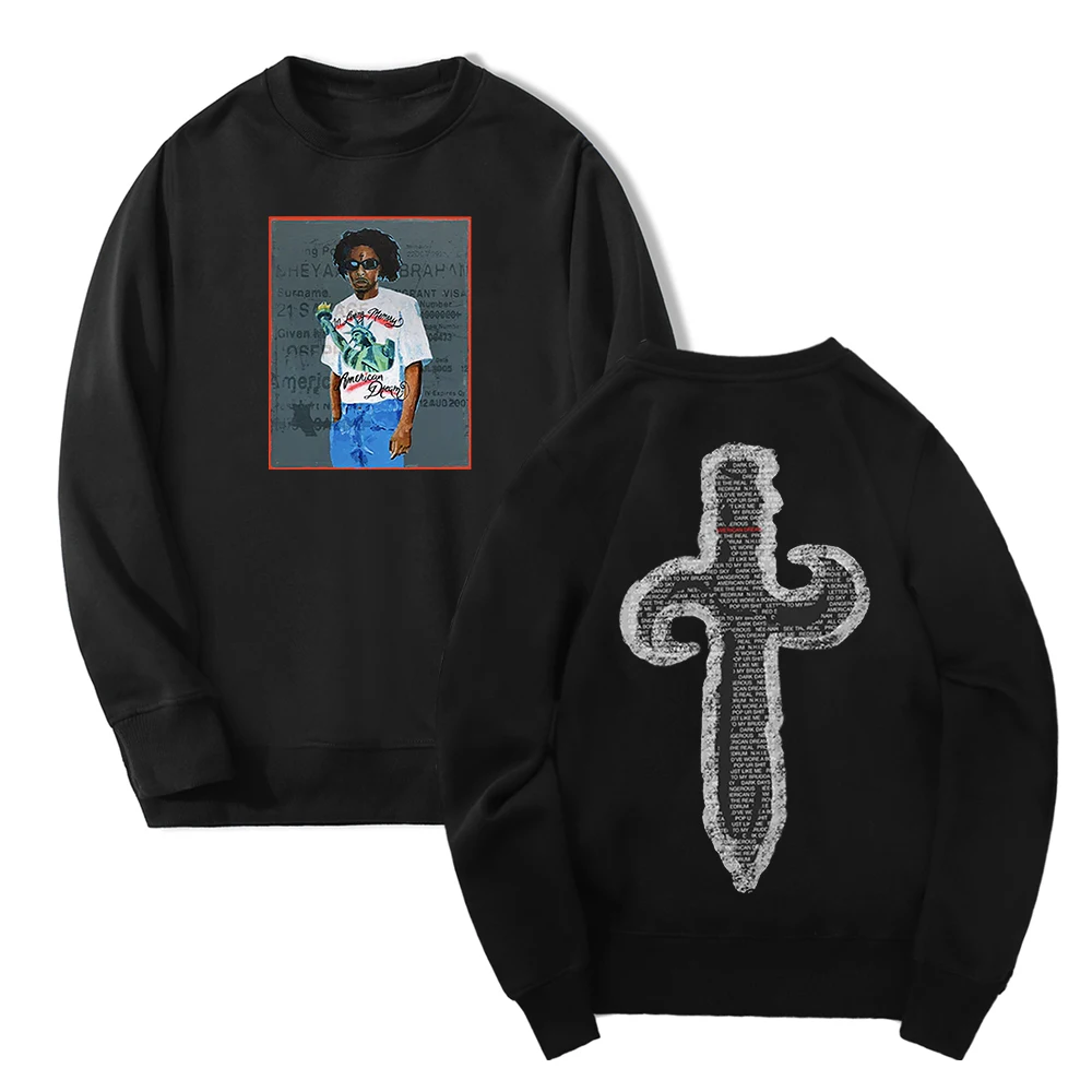 

21 Savage American Dream Album In Loving Memory Crewneck Sweatshirt Long Sleeve Women Men Streetwear 2024 Hip Hop Clothes