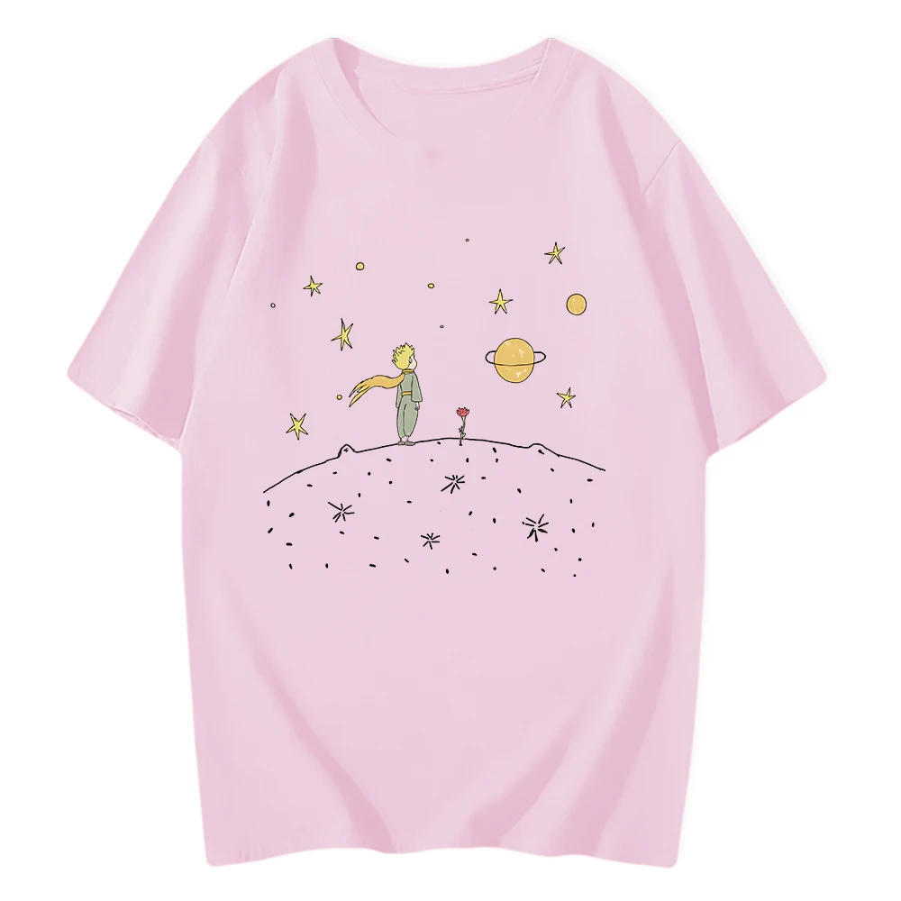 Little Prince T-shirt 100% Cotton Korean Fashion Short Sleeve Tshirt Harajuku Couple Tees for Women/Men T shirt Summer Kawaii