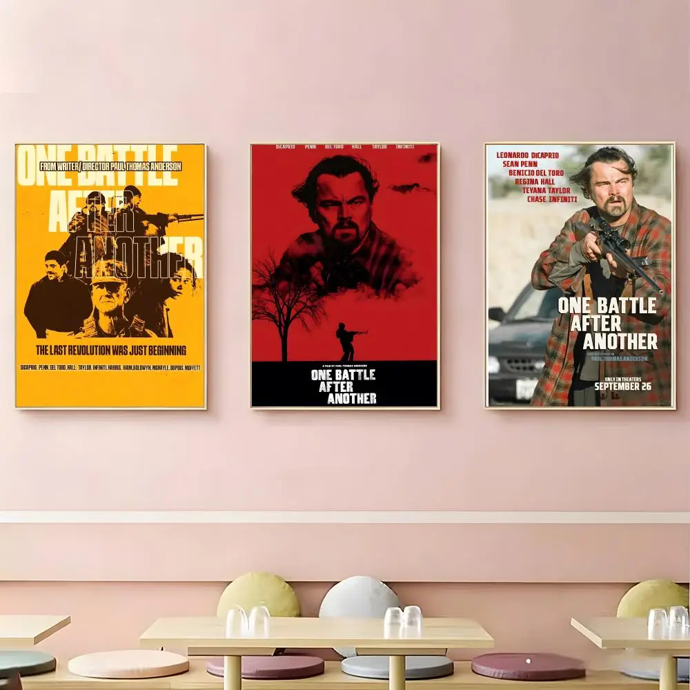 action theme One Battle After Another Poster HD Self-Adhesive Waterproof Wall Art Easy to Apply Multi-Scene Decor