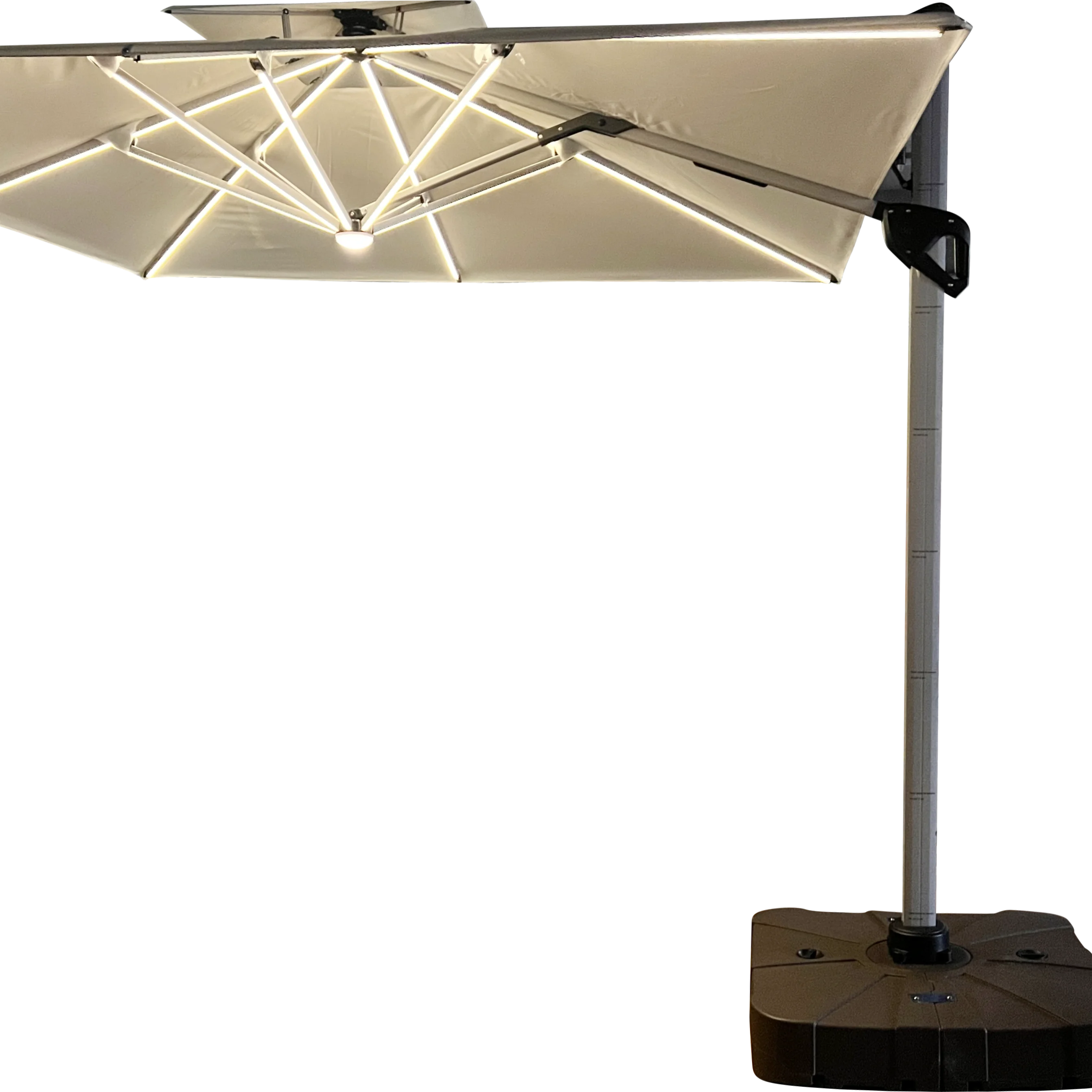 

Modern Design Outdoor Waterproof Umbrella Height Adjustable Patio Aluminum Frame Umbrella with Base for Beach for Hotel