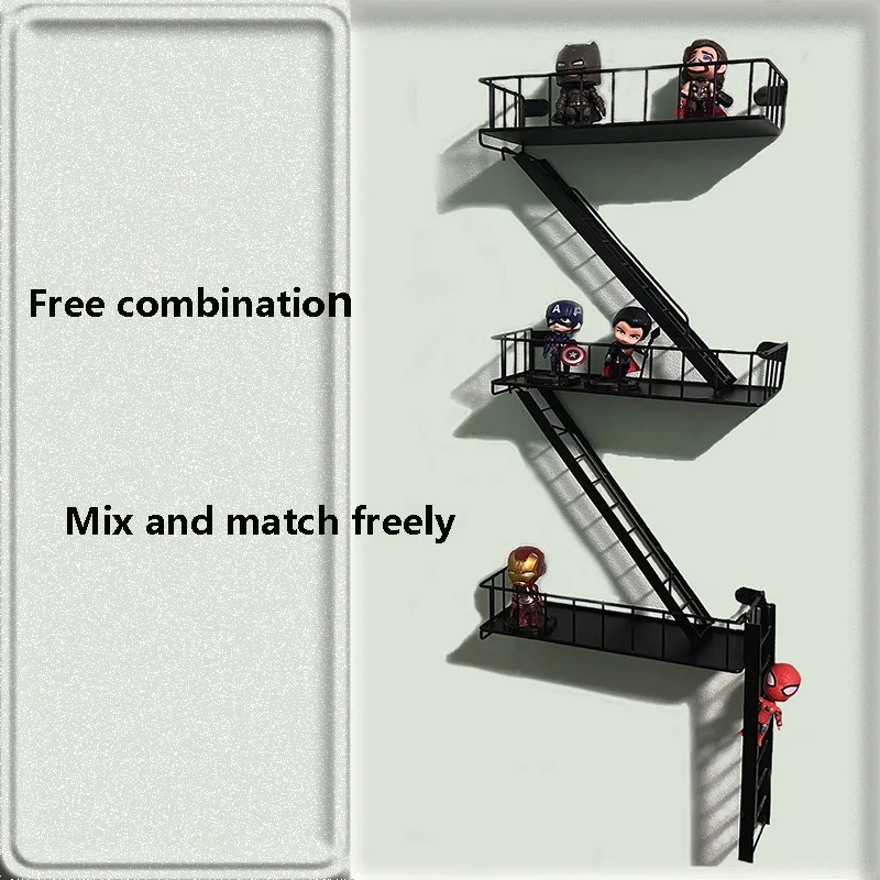 4-Floor Household Bedroom Decorative Storage Rack Wall-mounted Storage Ladder Installation Storage Product Display Rack