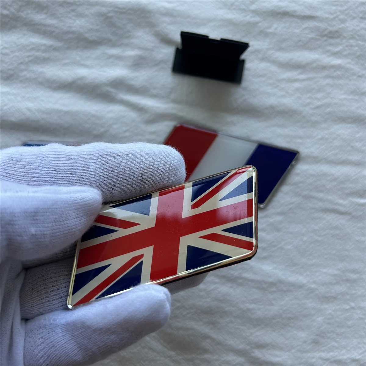 Aluminum alloy, American, British, French flag, net front grille, metal car logo, suitable for body trunk, rear side sticker - view 5