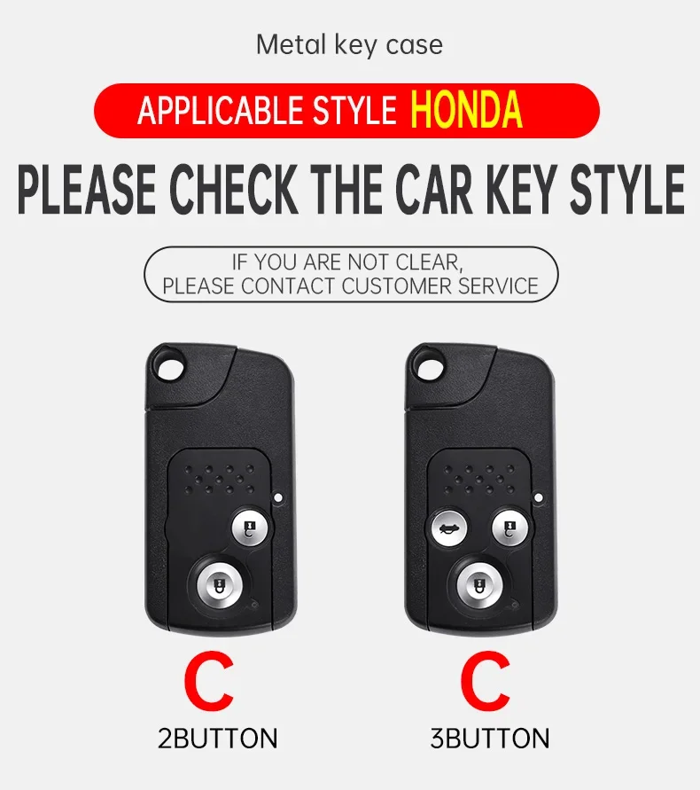 Alloy Car Key Fob Case Cover for Honda CRV Fit Shuttle Fried Freed Spike StepWGN RG1 Spada CRZ Shell Holder Keychain Protector