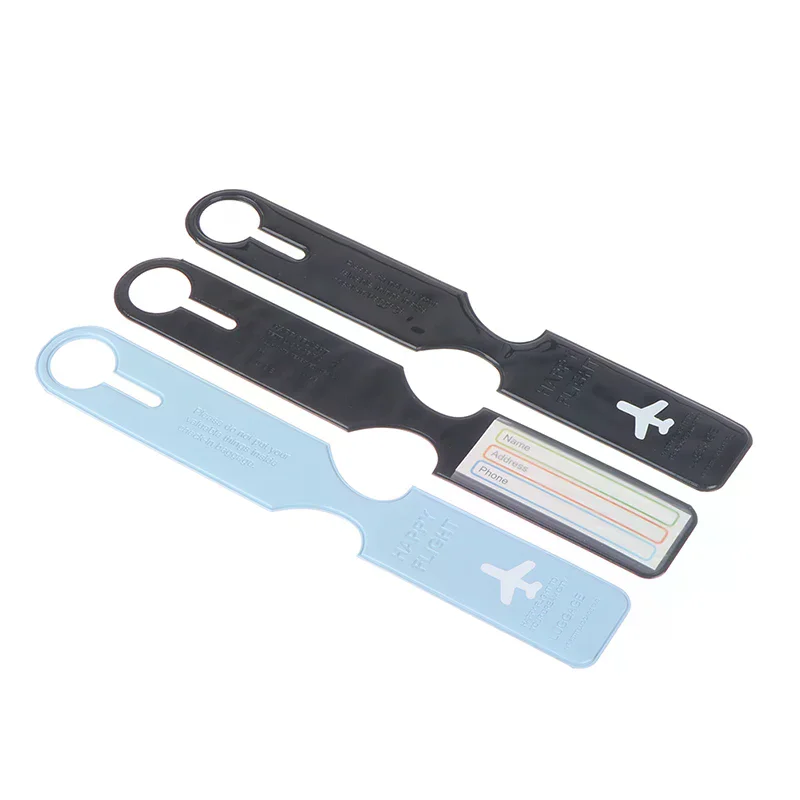 Cute Luggage Label Straps Suitcase Id Name Address Identify Tags Luggage Tags Airplane PVC Accessories