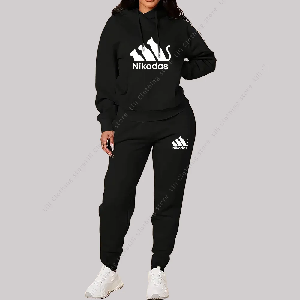 Women's Sets Hoodies Pants Two Piece Outfits Sportswear Sweatsuit Aesthetic Trend 2025 New Suit Woman Pink Tracksuit Plus Size - Image 5