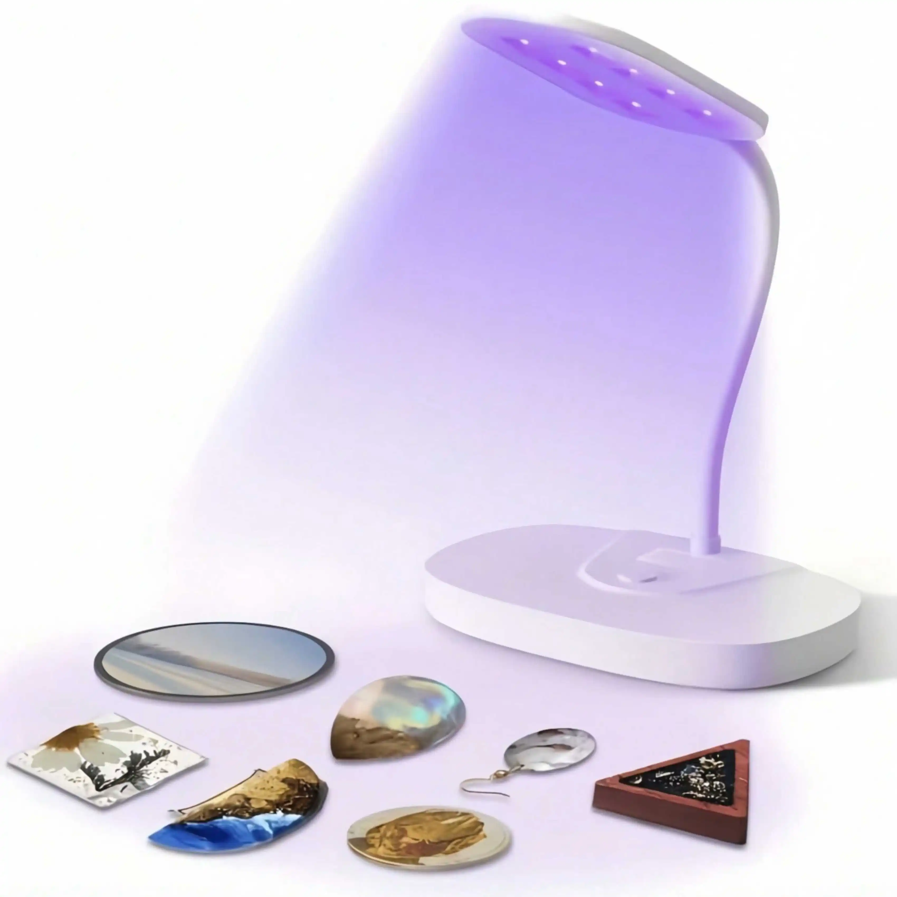Lámpara de curado de resina UV de 12W con 8 luces LED - Lámpara de curado de resina UV plegable adecuada para kits de resina UV - Lámpara de curado de resina LED portátil adecuada para la fabricación de joyas y manualidades
