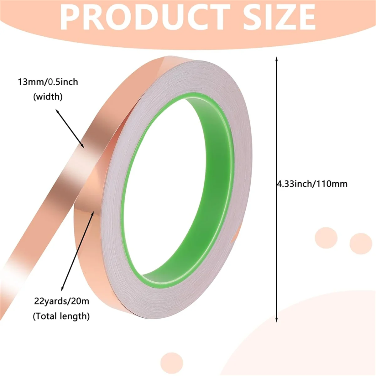 Copper Tape,for Soldering Conductive Tape Copper Foil Tape for Stained Gl  Guitars Muffling EmiShielding Electric