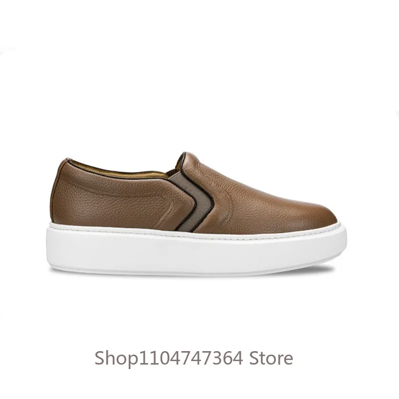 Autumn Fashion Casual Loafers Men's Shoes Genuine Leather High-end  Handmade Cowhide Breathable Lightweight Sport Flats Male