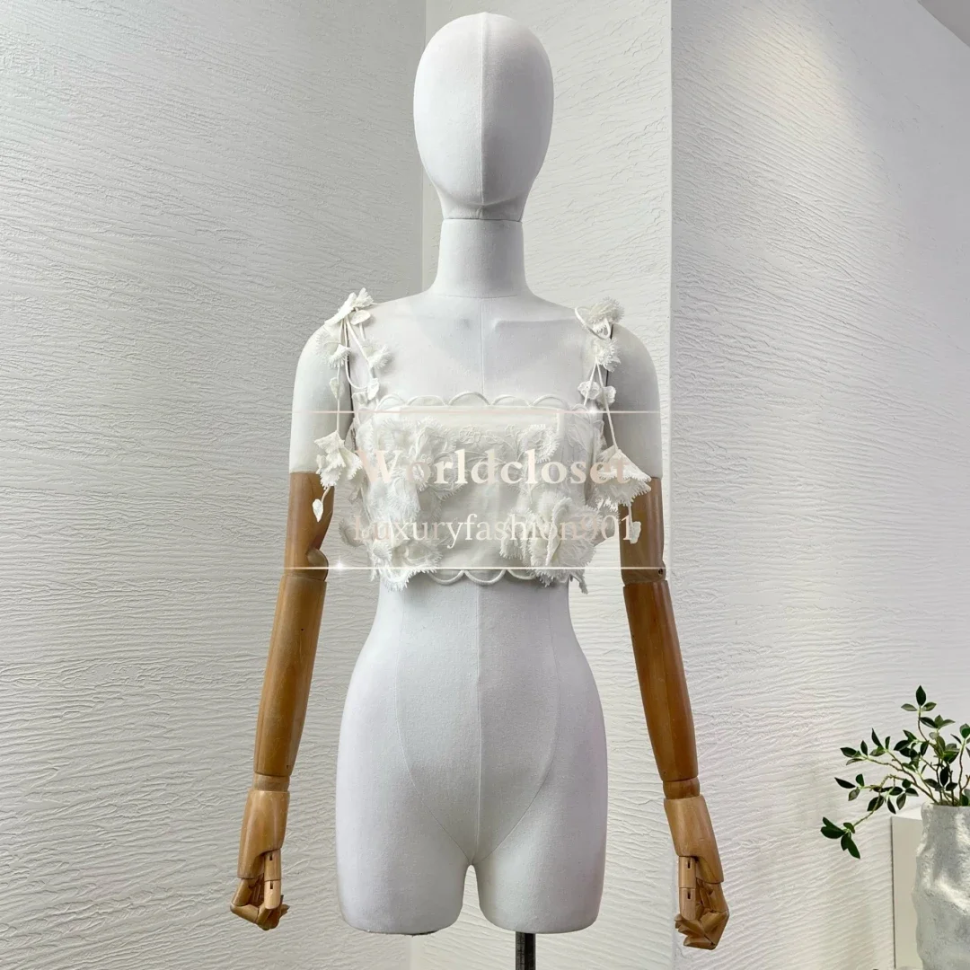 

Top Quality 2025 Silk Linen White White Lace Patchwork Short Sleeve Blouse Tops and Pleat Ruched Skirt Set for Women