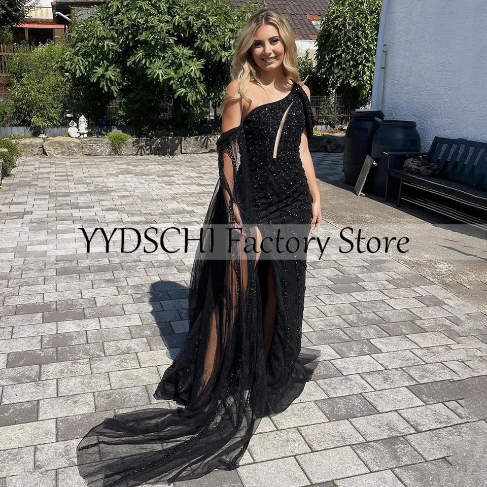 

Black Evening Dresses Lace Beading Prom Dresses Shiny Cocktail Dress Evening Dress 2024 Formal For Women vestidos de noche 2023