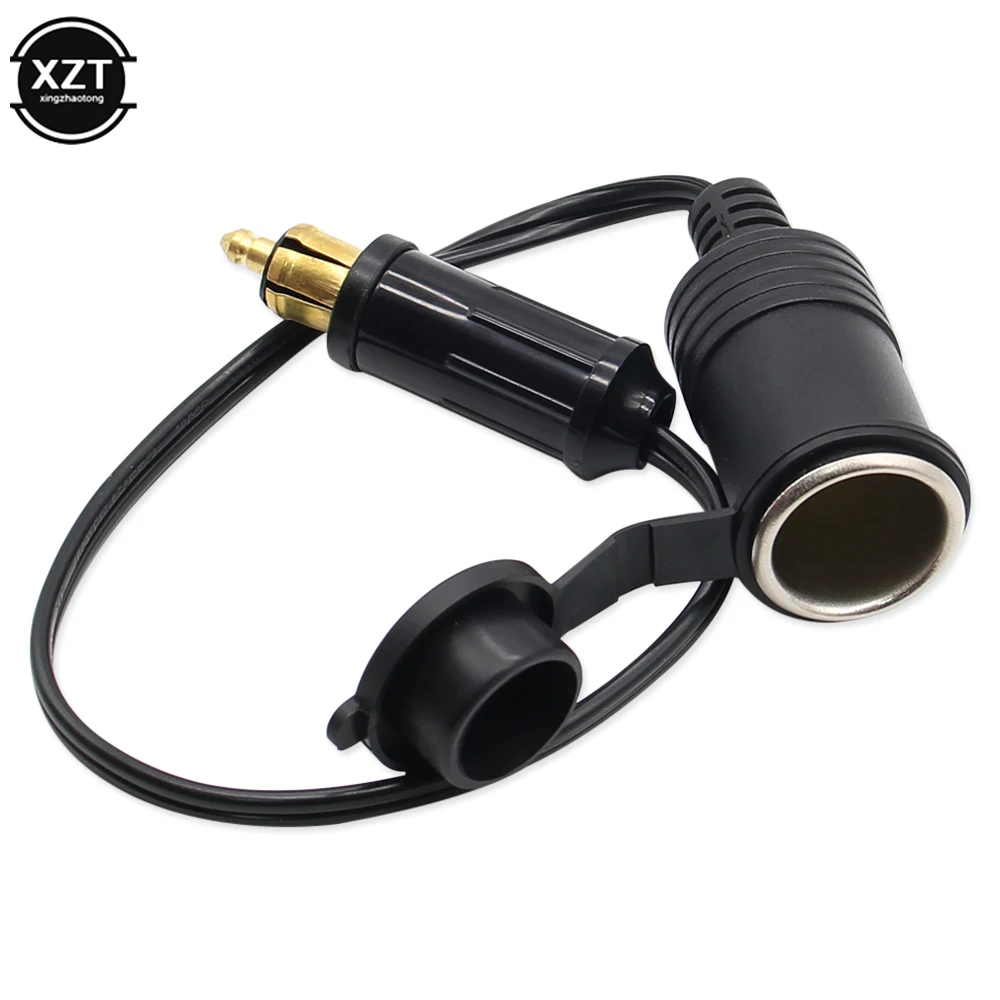 DC 12V 24V EU Plug For BMW DIN Hella Motorcycle Charger Socket Outlet Convert to Car Cigarette Lighter Adapter Power Lead Cable