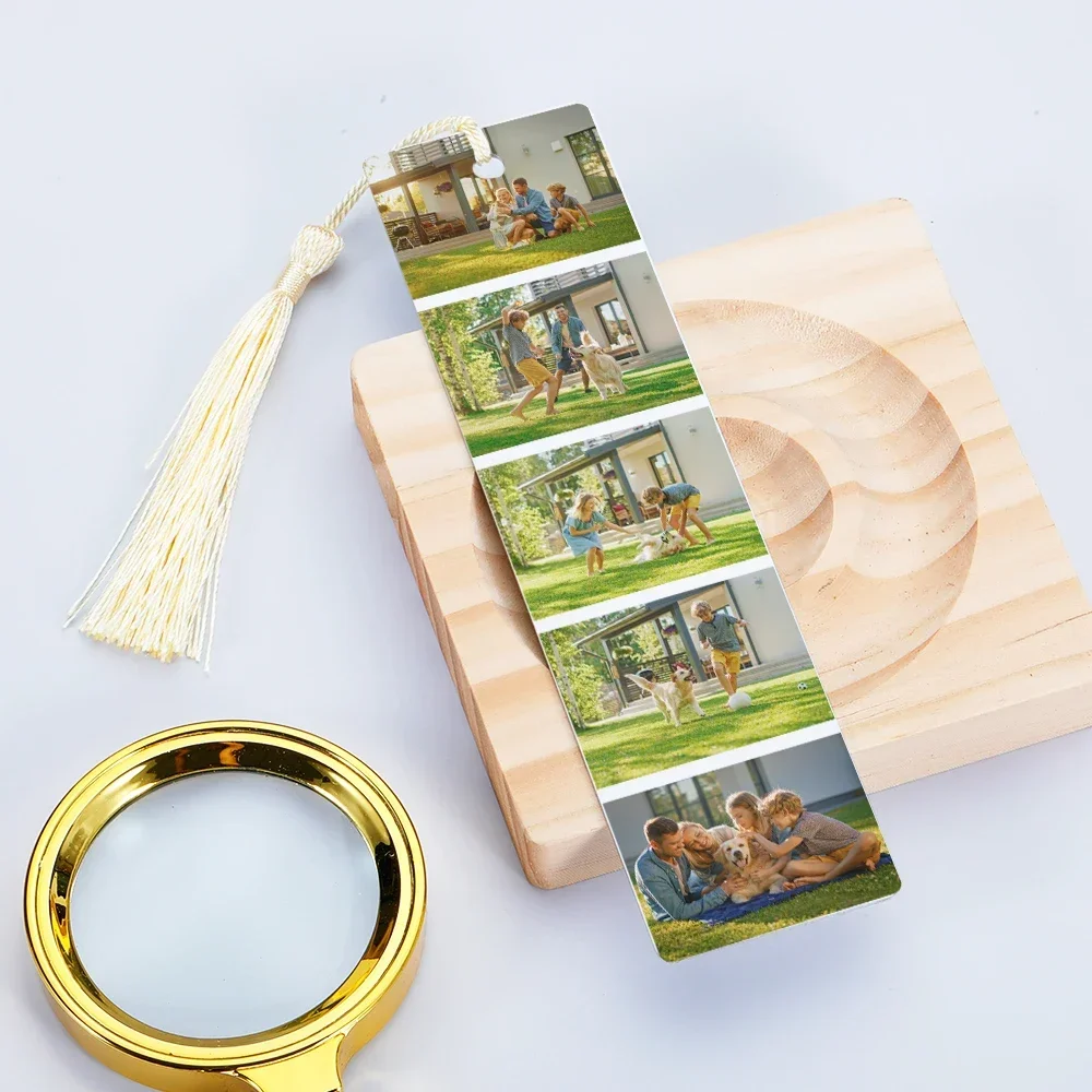 Imagem -06 - Personalizado Foto Bookmark Metal Leitores Presente para Mamãe Papai Professor Família Animais de Estimação Aniversários Presentes de Natal