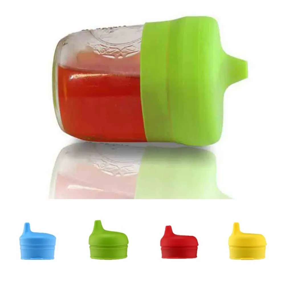 With Protruding Straw Hole Silicone Sippy Cup Lids Leak Proof Splash Proof Straw Cup Covers Stretchable BPA-free Babies