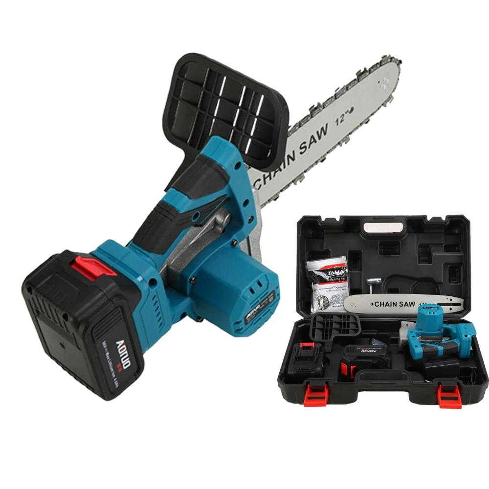21V Lithium Electric Chain Saw High Power Electric Rechargeable 12 Inch Chainsaw For Tree Pruning