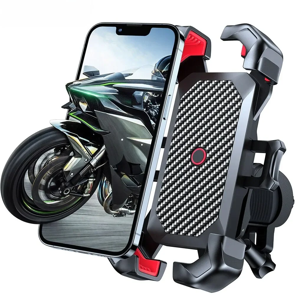 360° View Bike Phone Holder Universal Motorcycle Bicycle Phone Stand for 4.7-7 inch Mobile Phone Holder Shockproof Bracket