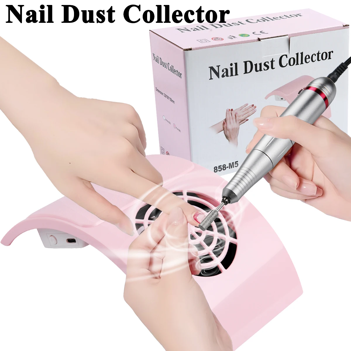 

Nail Dust Collector For Manicure Machine Powerful Nail Vacuum Cleaner With Replaceable Dust bag For Nail Equipment