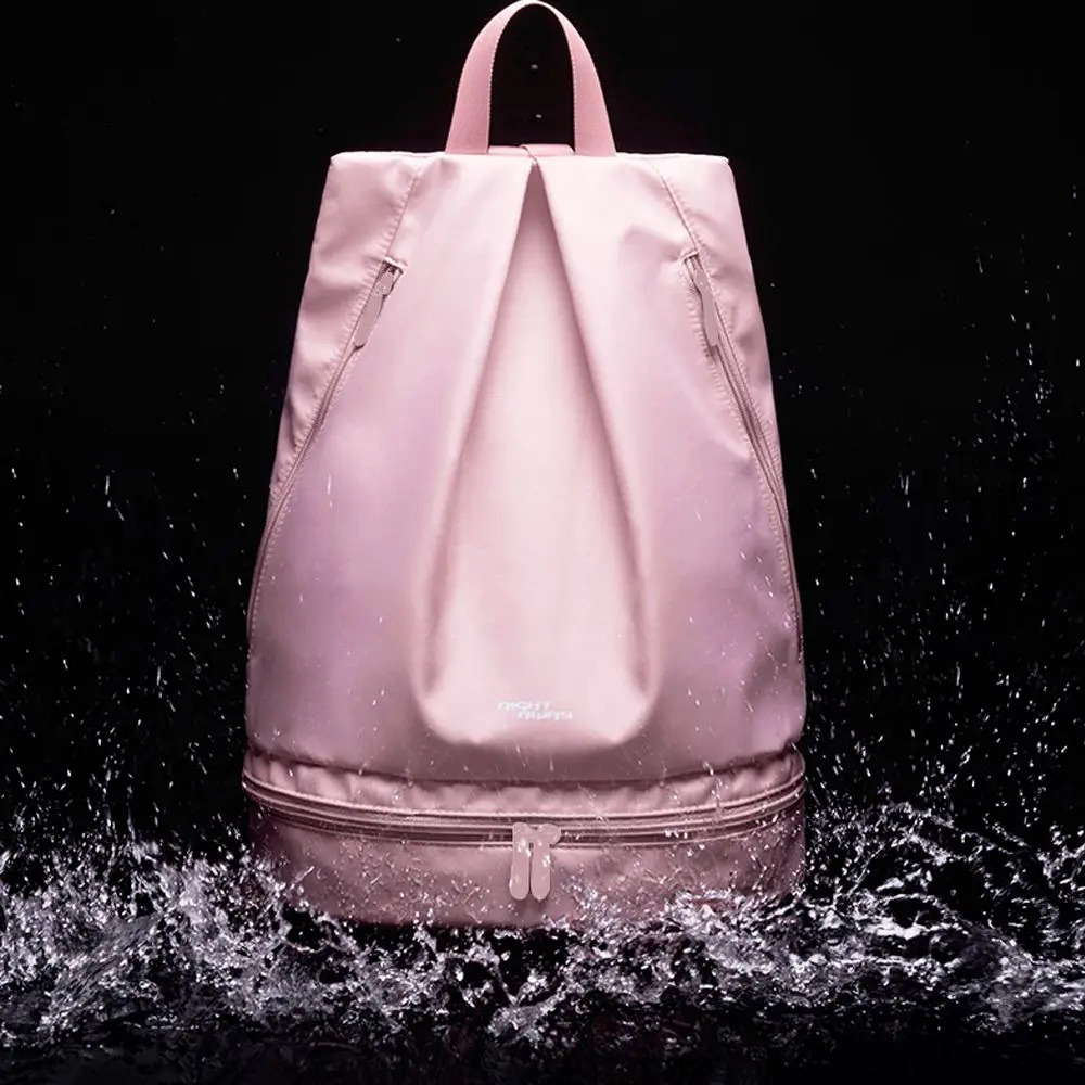 Portable Waterproof Backpack Shoe Compartment Multi-pockets Swimming Bag Zip Closure Shower Ready Fitness Storage Bag Travel Use