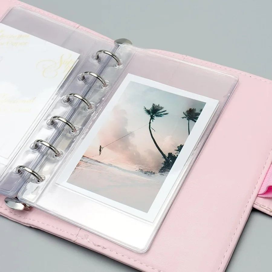 12 جيوب مجلد A7 مظاريف ميزانية نقدية شفافة إدراجات مخططة PVC لـ 6 حلقة a7 ورقة الموثق حماية تنظيم بطاقات الصور B
