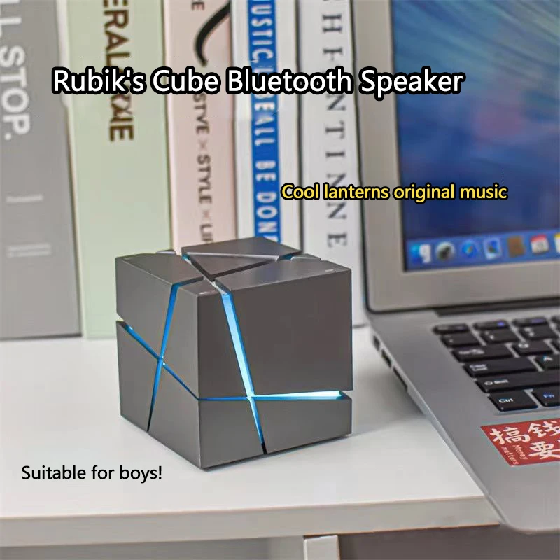 

Surround Sound Cool Rubik's Cube Plug-in Card Portable Mini Bluetooth Audio Creative Colorful Light Subwoofer Speaker