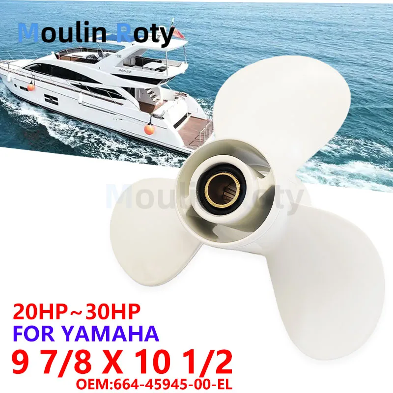 Marine propeller 9 7/8x10 1/2F suitable for Yamaha 20HP outboard motor 25 horsepower 30 horsepower 664-45945-00-EL