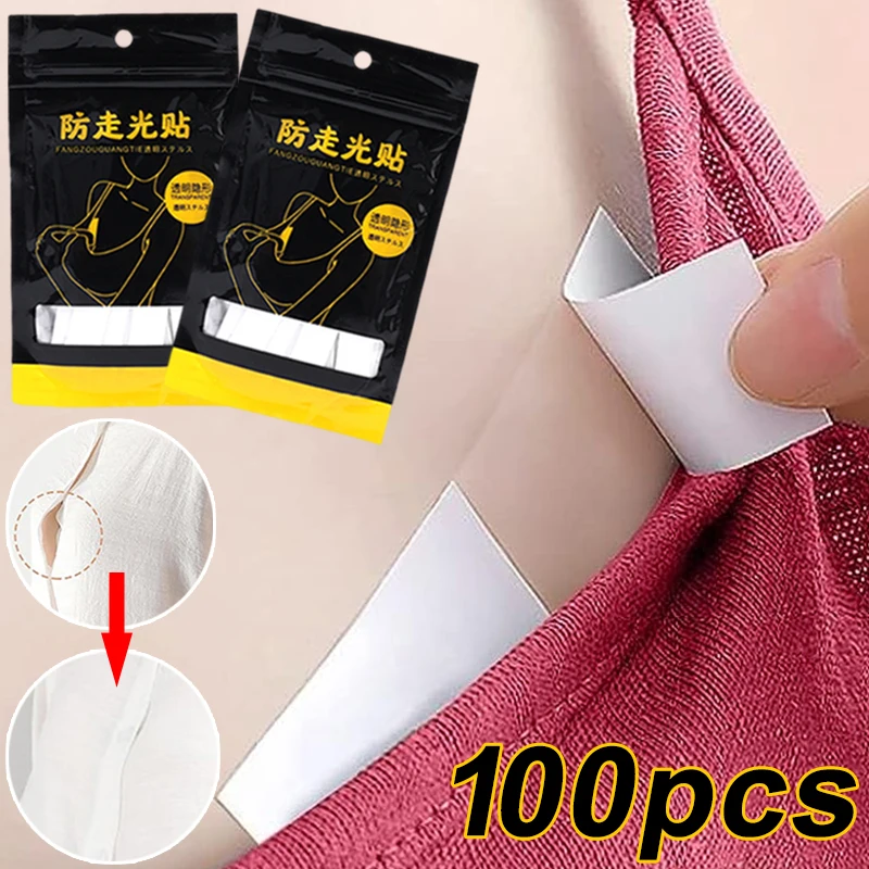 50/100Pcs Anti-slip Invisible Safe Body Tape Adhesive Dress Cloth Double-sided Tapes Skin Sticker Bra Safe Strip Clear Lingerie