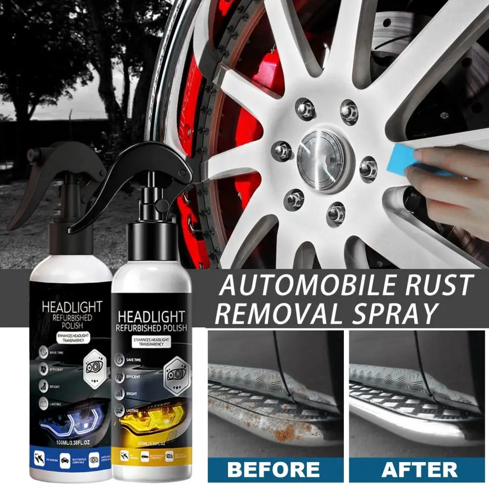 Headlight Cleaner Repair Kit, Fix Yellowed Fogging Oxidation Car Lenses with Polish & UV Protectant Spray, Scratch Removal for C