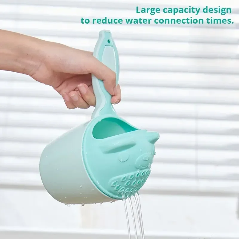 Cute Cartoon Baby Bath Caps Toddle Shampoo Cup Children Bathing Bailer Baby Shower Spoons Child Washing Hair Cup Kids Bath Tools