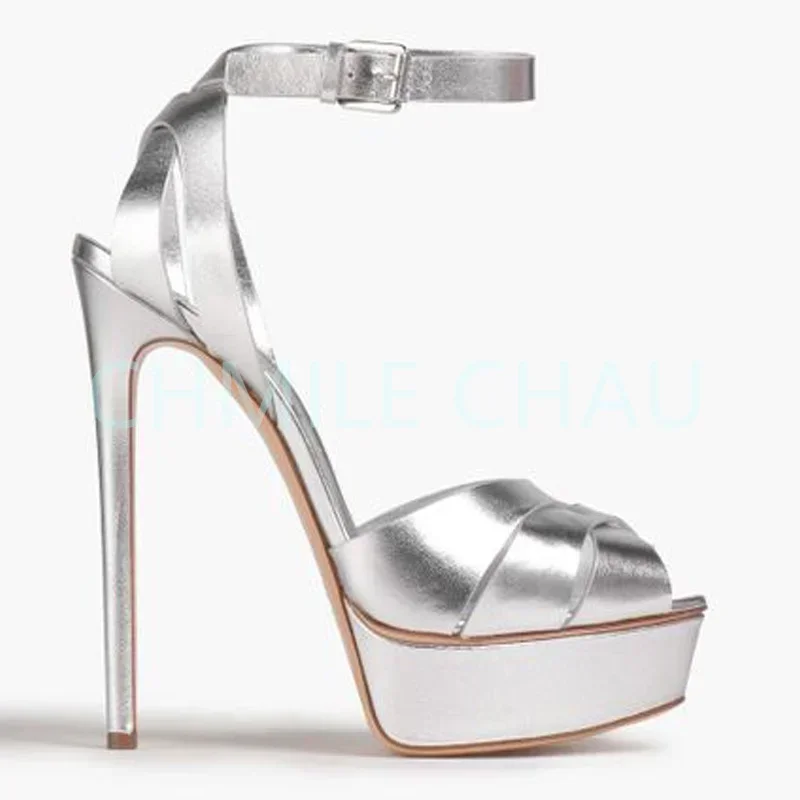 【Measure Your Feet Length Before Order】Luxury Designer Platform High Heel Sexy Sandals Woman Fashion Sexy Party Shoes 6-CHC-32