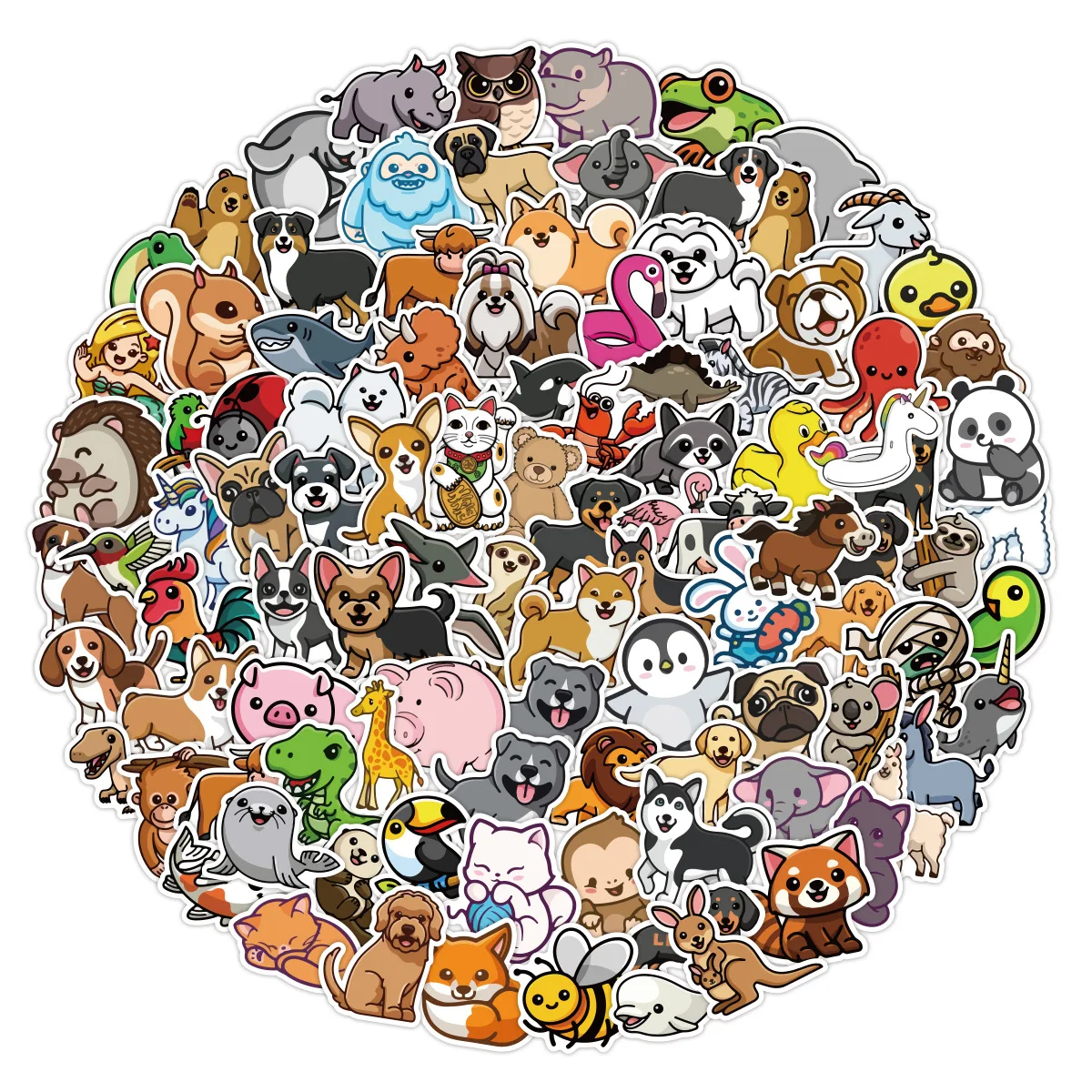 100Pcs/Pack INS Mental Health Matters Cats Letters Flowers Animals Fox Stickers Waterproof PVC Stickers Decals For Kids Gifts