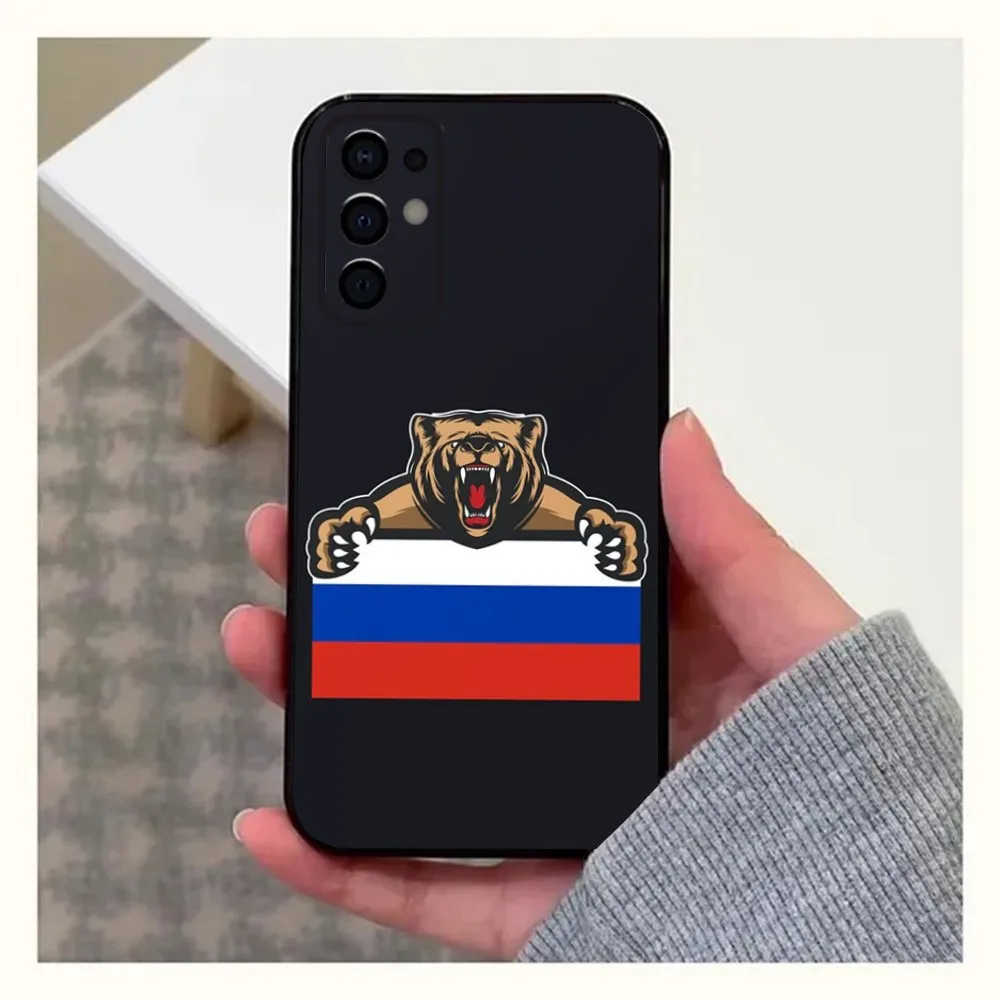 R-Russia Flag National Emblem Phone Case For Samsung S24,S21,S22,S23,S30,Ultra,S20,Plus,Fe,Lite,Note,10,9,5G Black Soft Cover