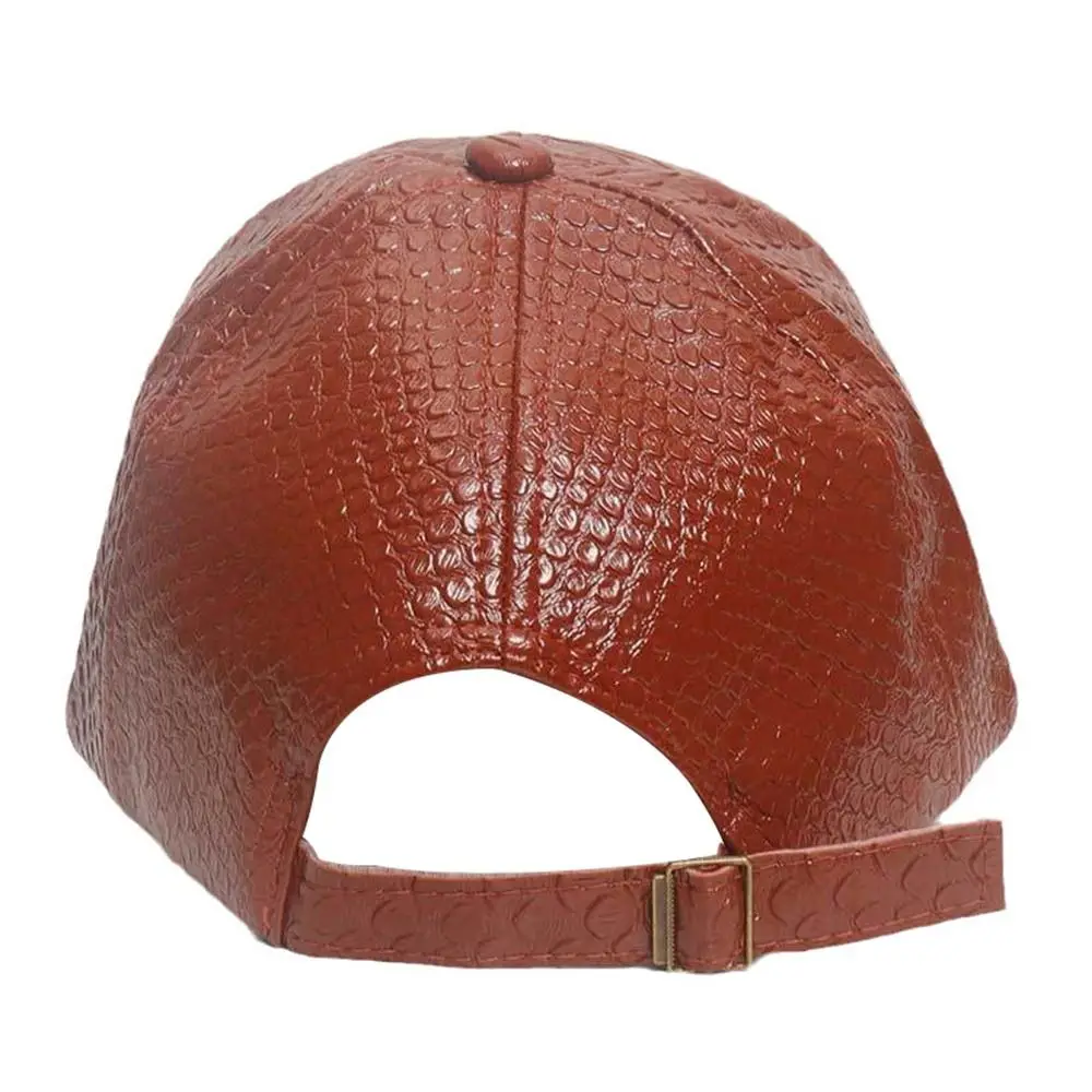 Crocodile Pattern Leather Baseball Caps Casual Outdoor Sports Autumn Winter Snapback Hats Thermal Hats Men Women