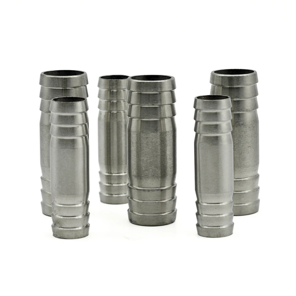 6mm 8mm 10mm 12mm 13mm 14mm 15mm 16mm -41mm Hose Barb Straight Two Way 304 Stainless Steel Pipe Fitting Connector Home Garden