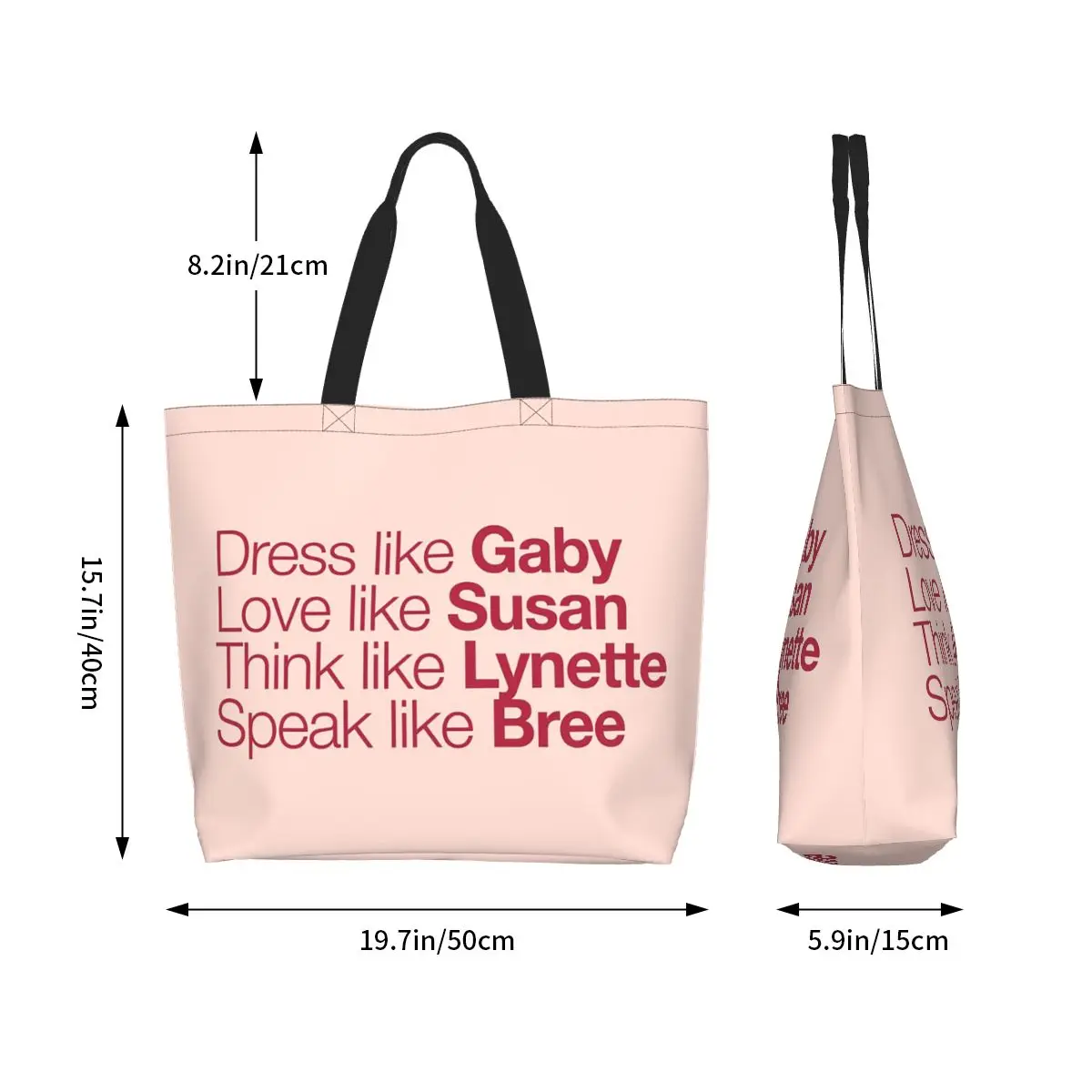 Desperate Housewives Red Peach Shopping Tote Bag Canvas Large Capacity Shoulder Bags Shopper Grocery Handbag for Women