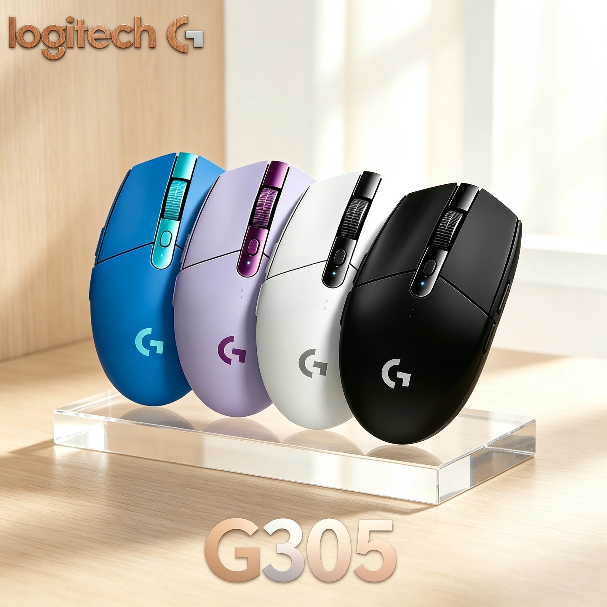 Logitech G305 Wireless Gaming Mouse 1ms Ultra‑Low Latency HERO Sensor Multi‑Color 250H Battery For PC Laptop Gamer Office Worker