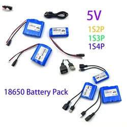 5V 18650 Lithium Battery 1s2p 1s3p 1s4p for Microcontroller LED Outdoor Light Bluetooth Speaker Audio Backup Power Supply