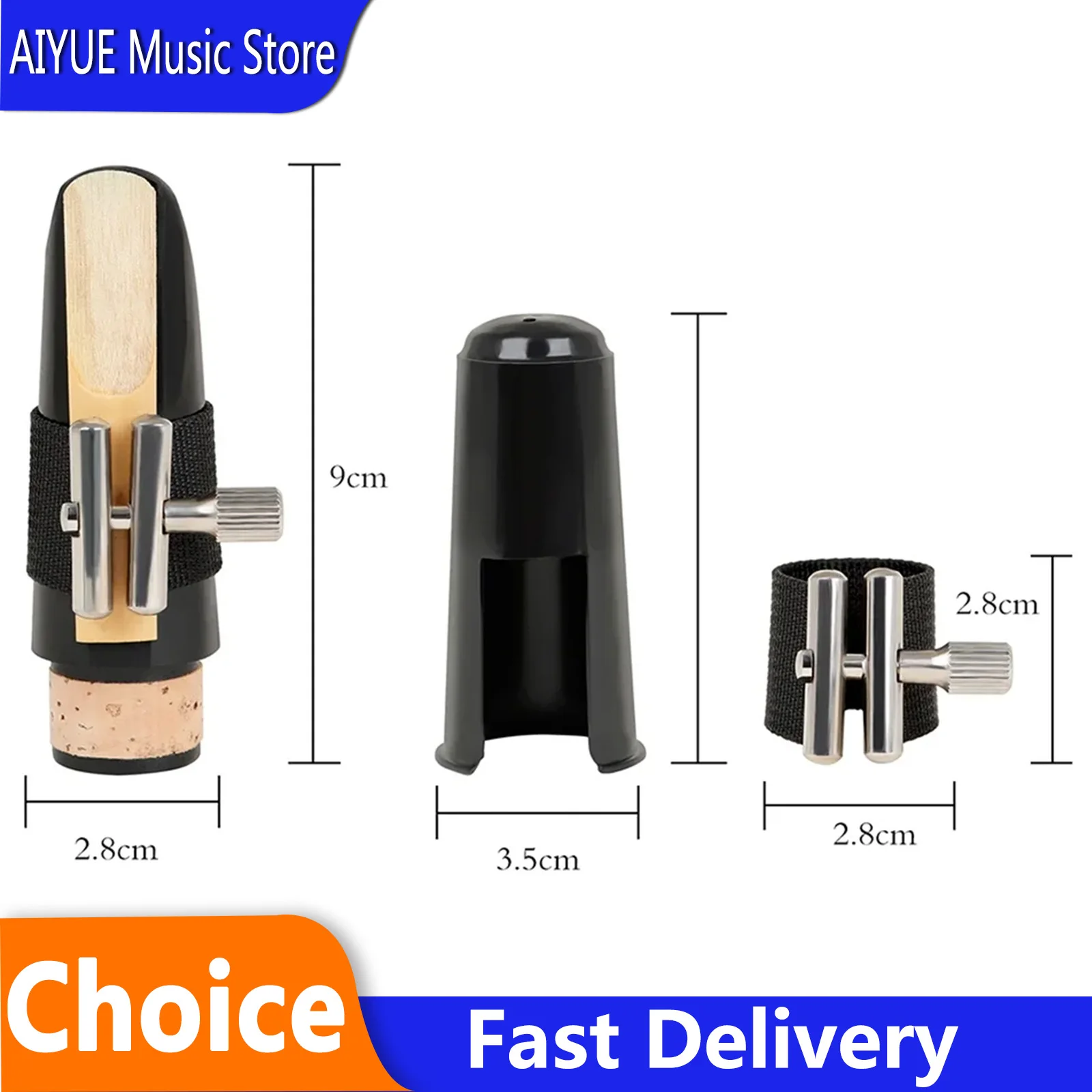 Clarinet Black Set With Mouthpiece Cloth Reed Hat For Professional Woodwind Clarinet Musical Instrument Replacement Accessory