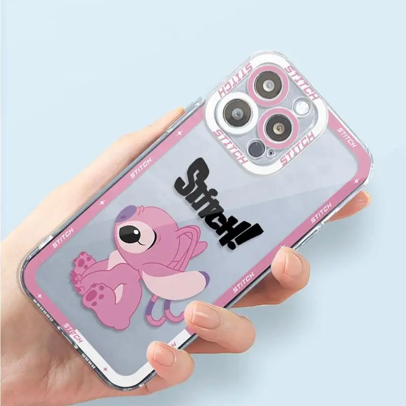 Disney Love Couple Angel Stitch Phone Case for Xiaomi Redmi Note 13 12 Pro Plus 5G 11 Pro 12S 11S 9S 10 10S 9 12 4G Soft Cover