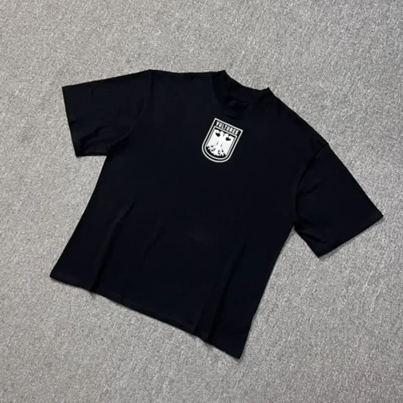 Kanye VULTURES Black T-Shirts German Eagle Print YZY Pure Cotton T Shirts Men Women Oversized Short Sleeve