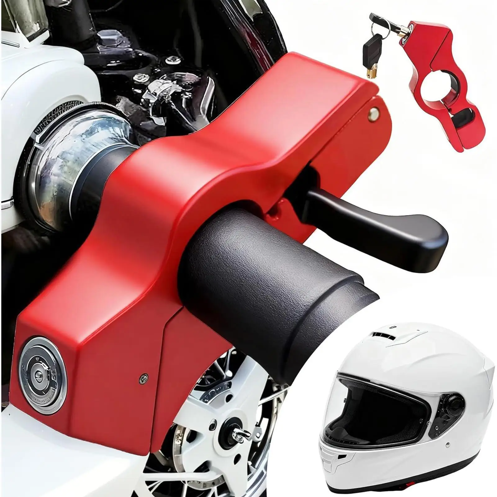 

Motorcycle Handlebar Locks Anti Theft Weather Resistant aluminum Alloy Accessories for Bike Scooter ATV Riding Cycling