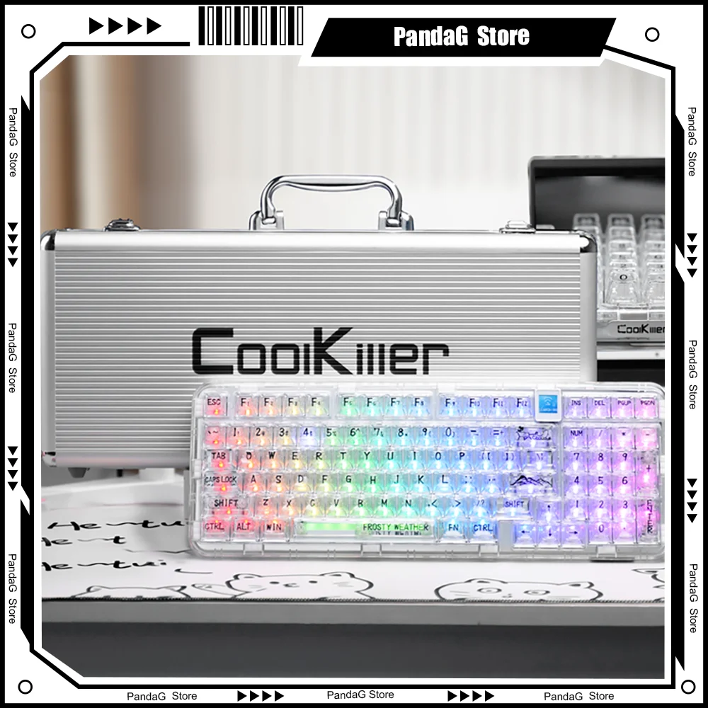 

Coolkiller CK98 Mechanical Keyboard 97 keys Wireless Tri-mode 2.4G Transparent Customized Gaming with Case Hot Swapable RGB DIY