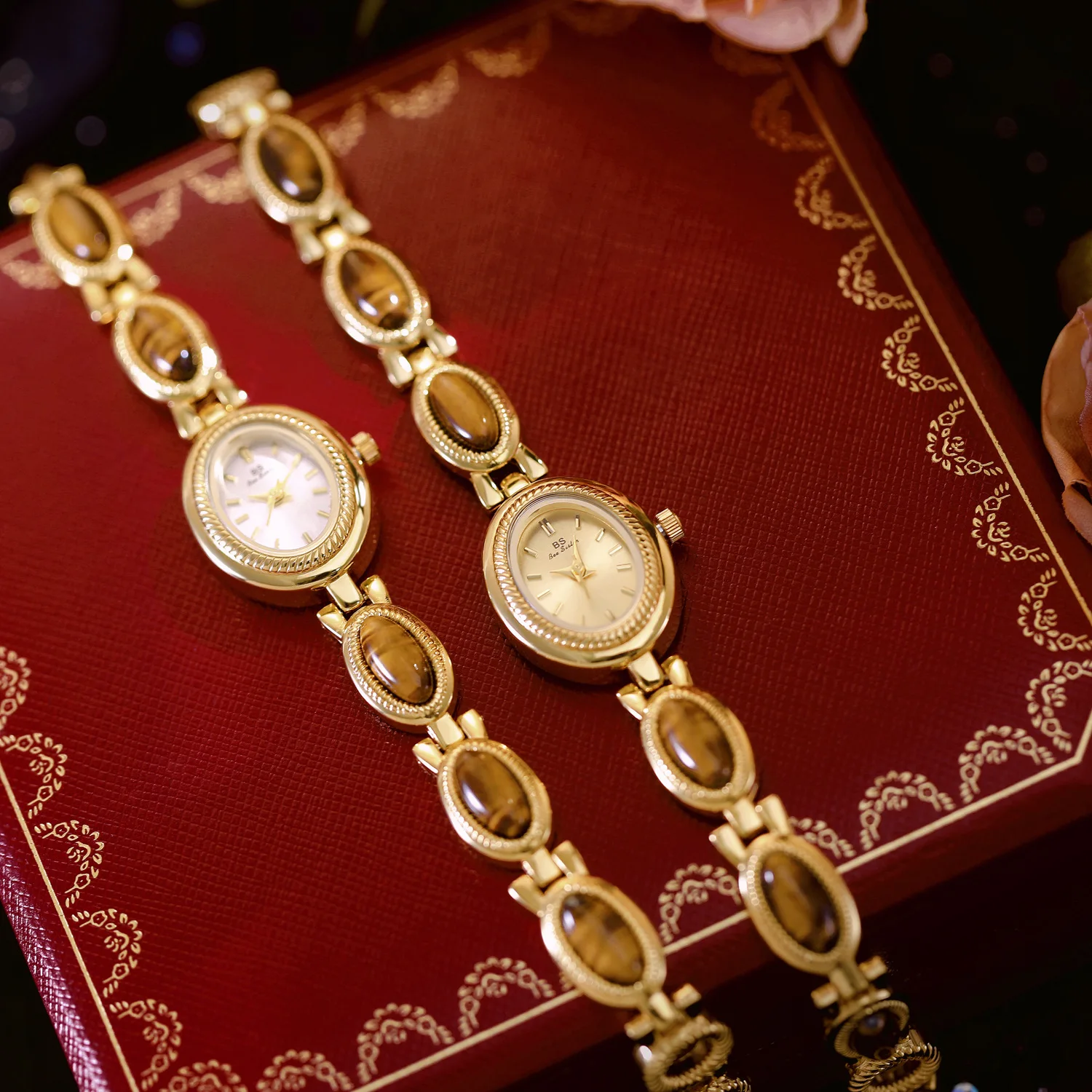 Luxury Women's Quartz Watch Ladies Waterproof Retro Natural Jade Stones Chain Fashion Elegant Watches Gift For Girl